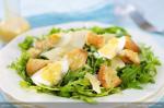 American Arugula Salad with Garlic Croutons Gruyere and Eggs Dinner