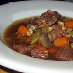 Australian Beefy Mushroom Barley Soup Recipe Appetizer