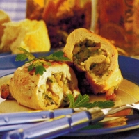 American Chicken Rolls with Cheese and Pine Kernels Dinner