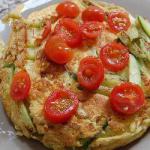 American Zucchini Pancakes with Cherry Tomatoes Appetizer