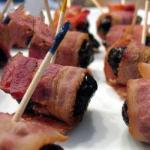 American Small Rolls of Prunes the Bacon Appetizer