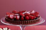 American Chocolate Tart With Red Wine Pears Recipe Dessert