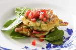 American Roasted Capsicum And Spinach Fritters Recipe Appetizer