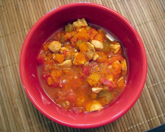 American Autumn Chicken and Butternut Squash Stew Dinner