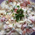 American Egg Salad with Bacon and Gurkerl Appetizer