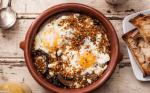 American Baked Eggs with Kale Portobellos and Feta Recipe Appetizer