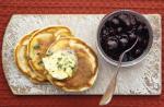 Australian Drop Scone Pancakes with Blueberries and Thyme Butter Dessert