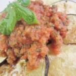 American Grilled Eggplant with Tomato and Basil Appetizer