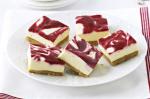 Australian White Chocolate and  Berry Cheesecake Slice Recipe Dessert