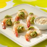 American Tortellini and Shrimp Skewers with Sundried Tomato Sauce Appetizer