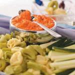 American Tortellini with Roasted Red Pepper Dip Appetizer