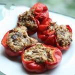 American Stuffed Peppers Aubergines Nuts and Cheese Appetizer