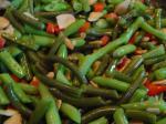 American Sauteed Garlic Scapes or Green Beanswith Red Pepper  Almonds Appetizer