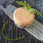 British Medallion of Rouget Rocket and Pepper English Cream with Parmesan and Reduction of Roquette Appetizer