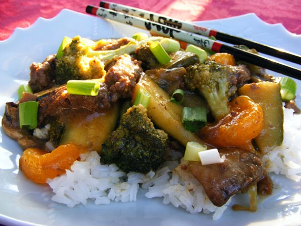 Chinese Stir Fried Orange Beef Dinner