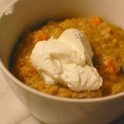 American Lentil Soup Coral and Fungi Appetizer