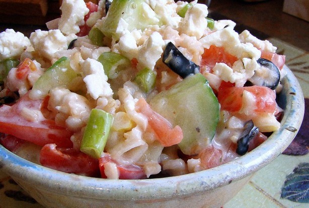 American Greek Rice  Feta Salad Dinner