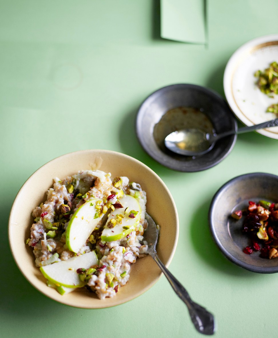 Canadian Bircherstyle Freekeh with Pistachios and Dried Sour Cherries Appetizer