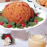 American Steamed Cranberry Pudding with Hard Sauce Dessert