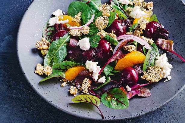 American Roast Beetroot Salad With Savoury Granola Recipe Dessert