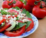 American Vine Ripened Tomato Sweet Onion and Basil Salad Appetizer