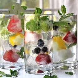 American Fruit Ice Cubes Dessert