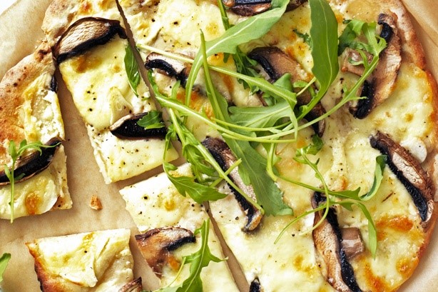 Australian Portabella Pizza Bianca Recipe Appetizer