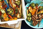Australian Honeyroasted Broccoli And Winter Vegetables With Chargrilled Lamb Cutlets Recipe Dessert