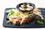 Australian Roast Mushroom And Blue Cheese Tartine With Pear and Witlof Salad Recipe Breakfast
