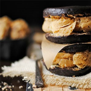 Australian Chocolate Doughnut Nutella and Coffee Ice Cream Sandwiches Appetizer