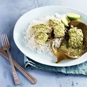 Australian Coconut and Coriander Fish Baked in Banana Leaf Appetizer