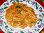 American Penne With Vodka Cream and Smoked Salmon Dinner
