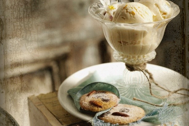 American Orangeflower Icecream With Almond Sighs Recipe Dessert