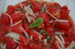 American Sicilian Tomato  Onion Salad Dinner