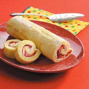 American Strawberry Cake Roll Dessert