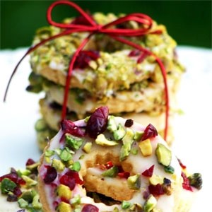 American Lemon Cranberry and Pistachio Wreath Cookies Dessert