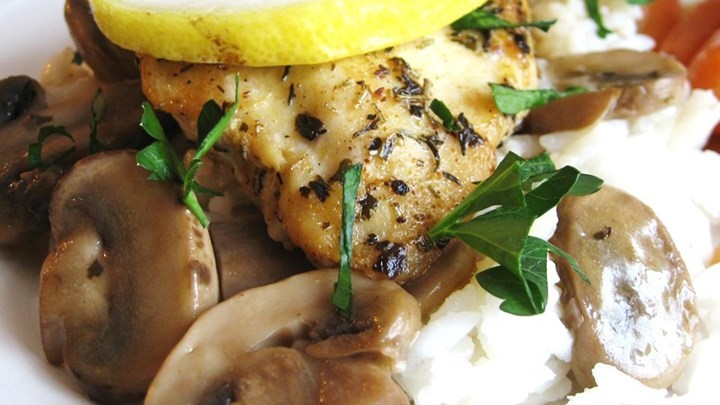 American Baked Lemon Chicken with Mushroom Sauce Recipe Dinner