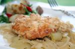 American Sauced Chicken Breasts With Apples and Onions Dinner
