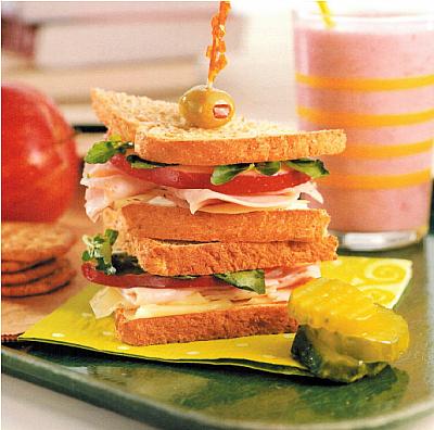 American Turkey Sandwich With Swiss heese And Apple Appetizer