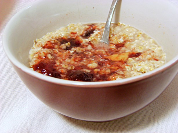 American Creamy Peanut Butter  Jam Oatmeal Dessert