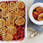 American Apple and Cherry Cobbler with Pinwheels Dessert