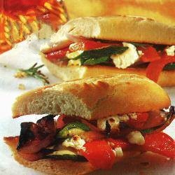 American Roasted Vegetable Baguettes Appetizer