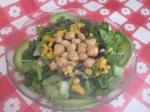 American Spicy Scallop Salad With Black Beans and Mango Drink