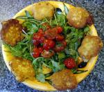 American Corn Fritters With Arugula  Warm Tomatoes Appetizer