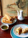 American Prawn Toasts with Chilli and Coriander Dipping Sauce Appetizer