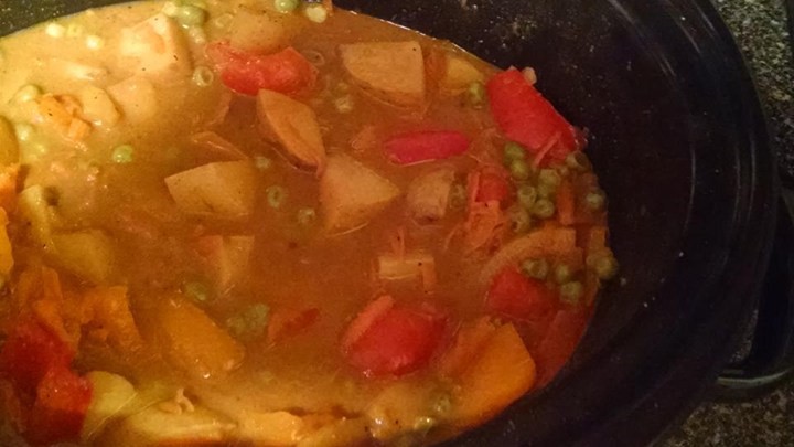 Indian Delightful Indian Coconut Vegetarian Curry in the Slow Cooker Recipe Appetizer