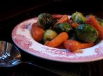British Roasted Carrots and Brussels Sprouts Dinner