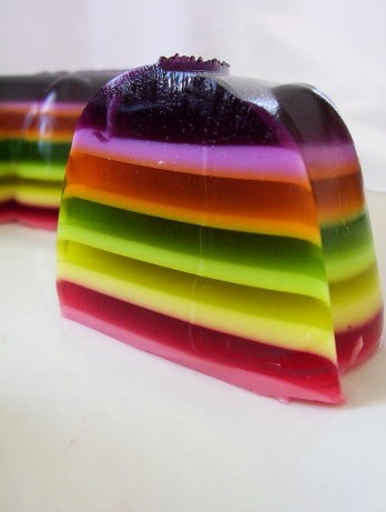 American Rainbow Ribbon Mold Dessert