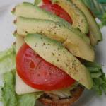 Canadian Cheese Sandwich with Avocado and Tomatoes Appetizer