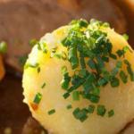 American Potato Dumplings with Dry Bread Rolls Appetizer